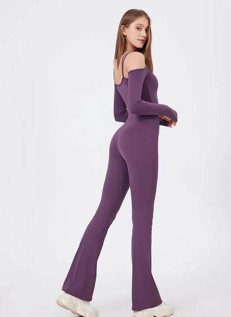 Long Sleeve Strapless Sports Jumpsuit