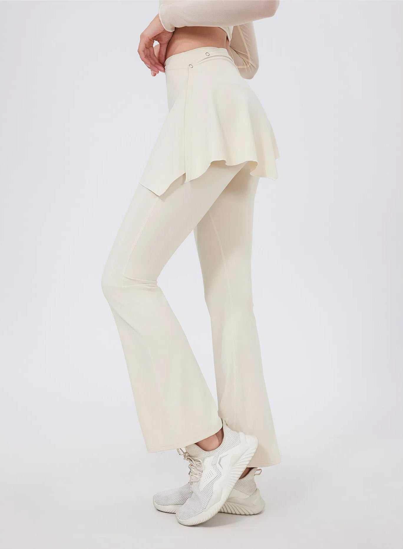 Semi Skirted Gym Flared Pants