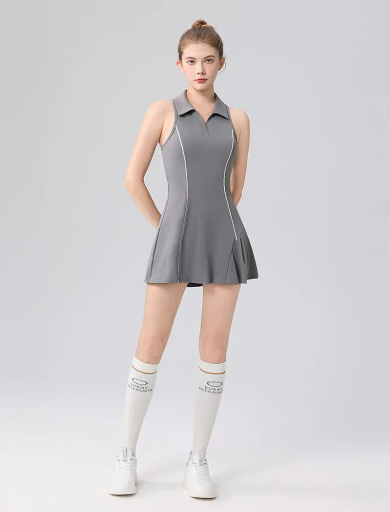 Tennis Golf Dresses Sleeveless Athletic Dress with Shorts -