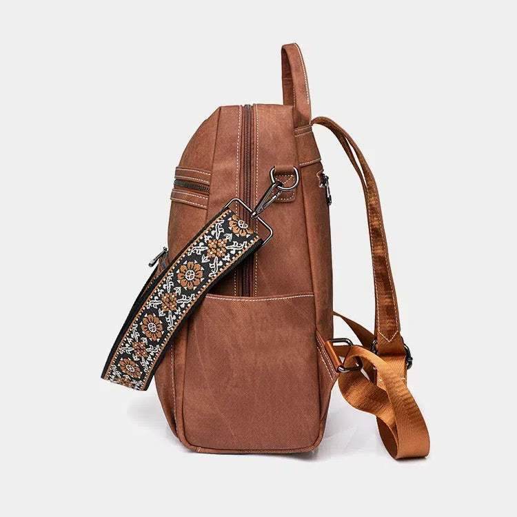 Retro Large Capacity PU Leather Backpack