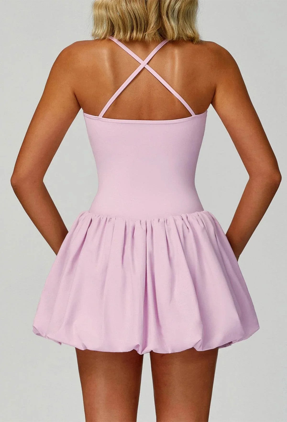Cross Back Tennis Dresses with Short and Pocket -