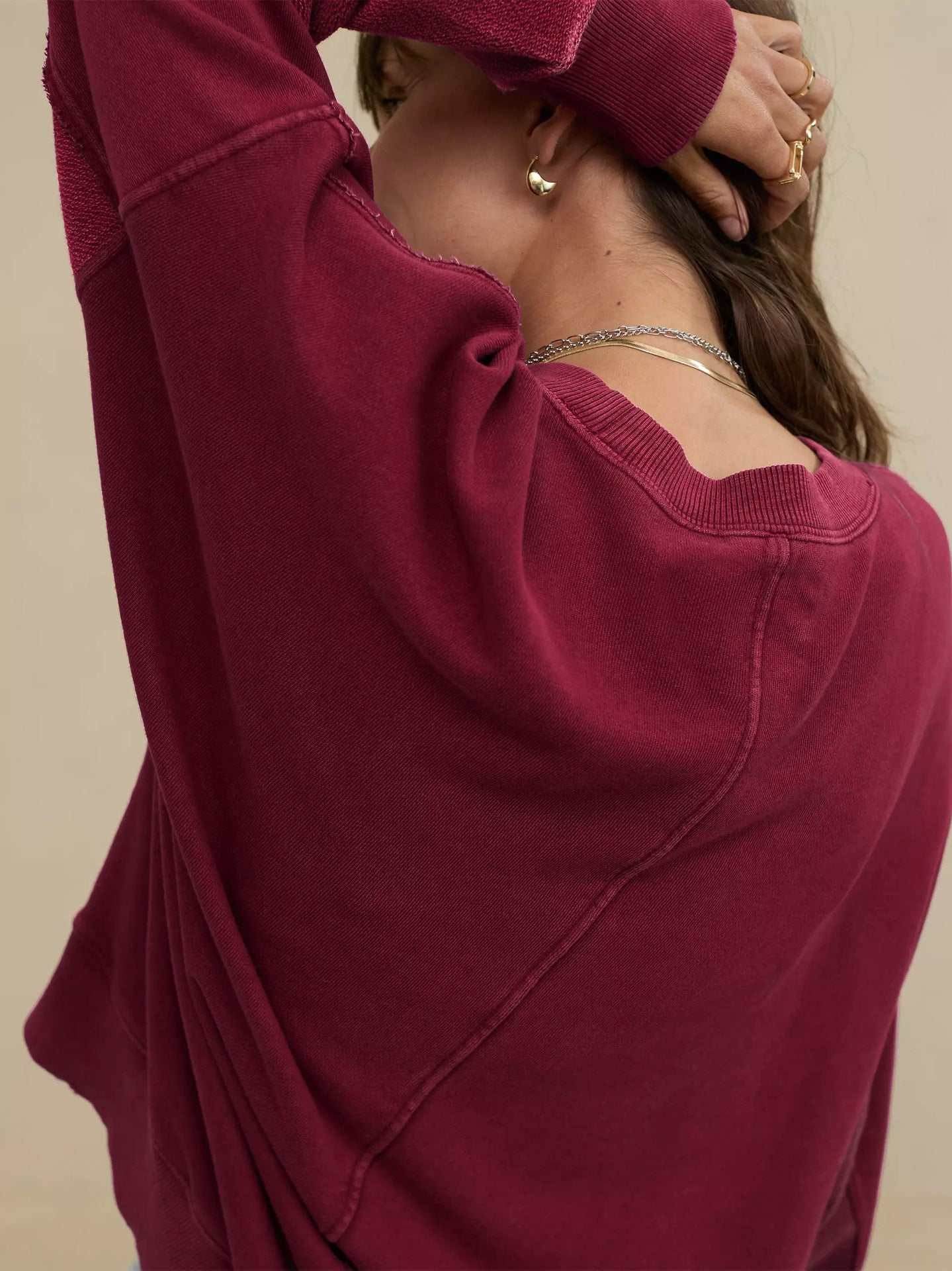 Long Sleeve Loose Crew Neck Sweatshirts