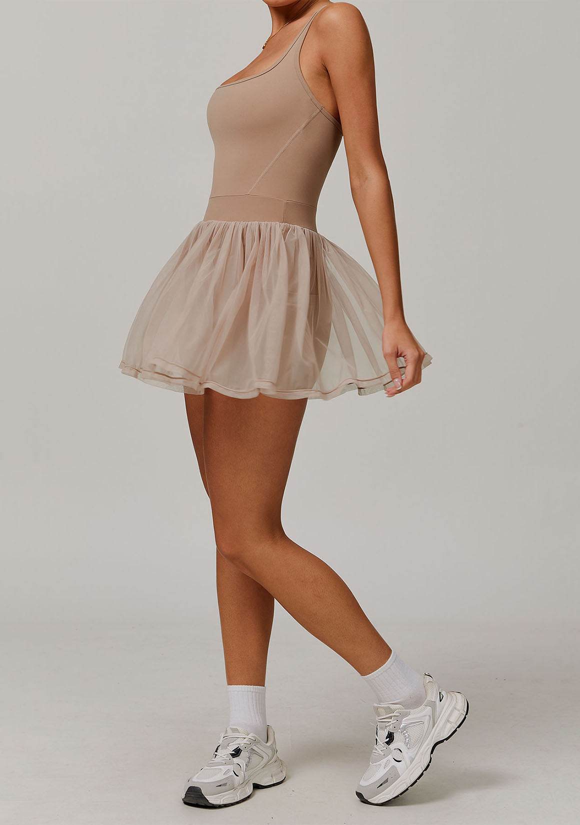 Puffy Tennis Dress with Short and Pocket -