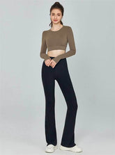 Long Sleeve Hollow Out Back Sports T-Shirt