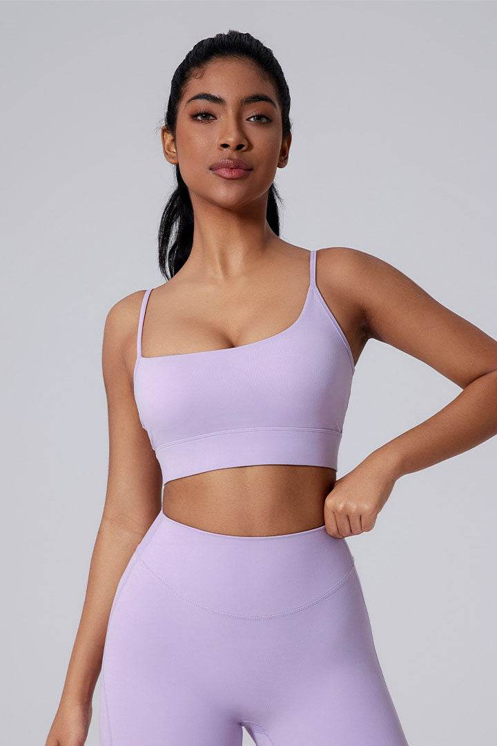 Square Neck Thin Strap Sports Bra