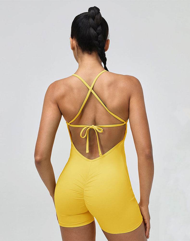 Yoga Shorts Jumpsuits Sleeveless One Piece Bodysuits