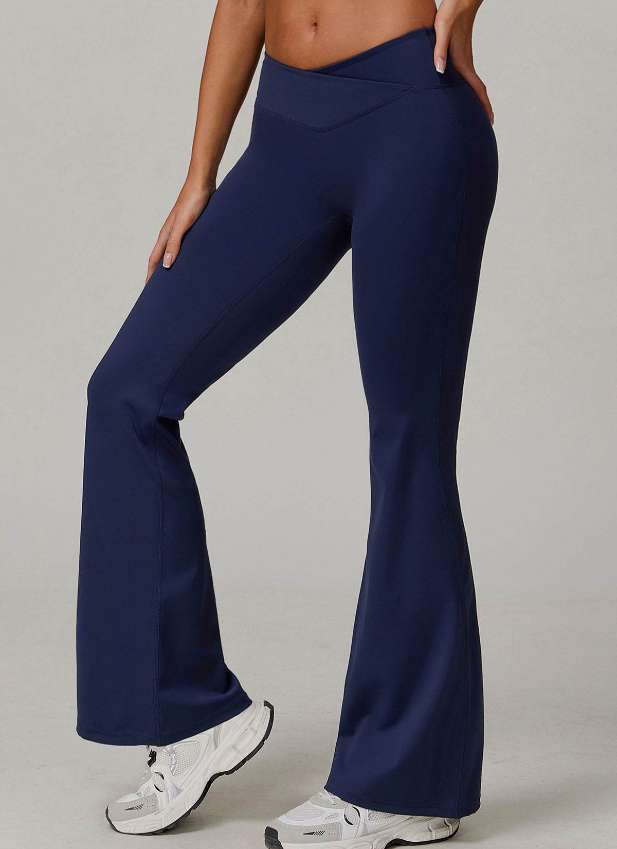 High Waisted Tummy Control Casual Flare Yoga Pants