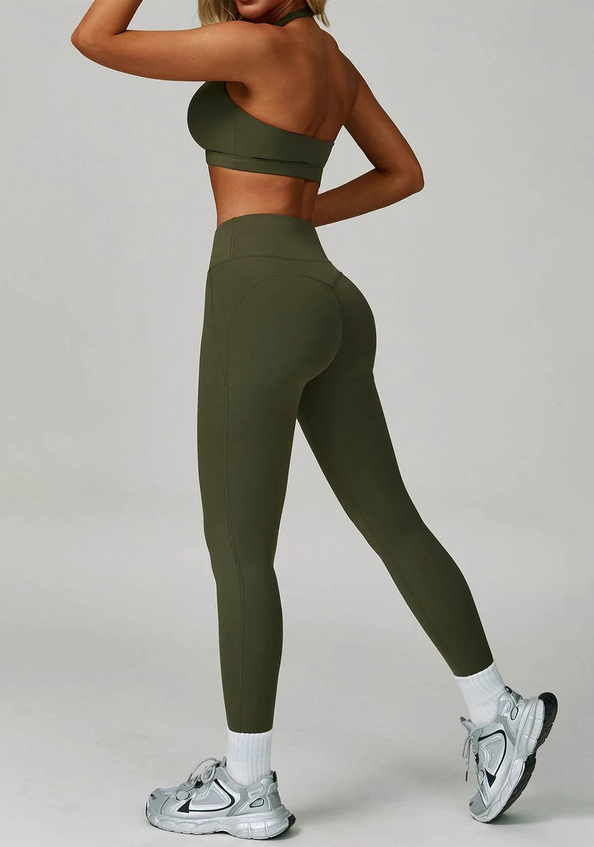 Activewear Set with Halter Sports Bra and Legging -