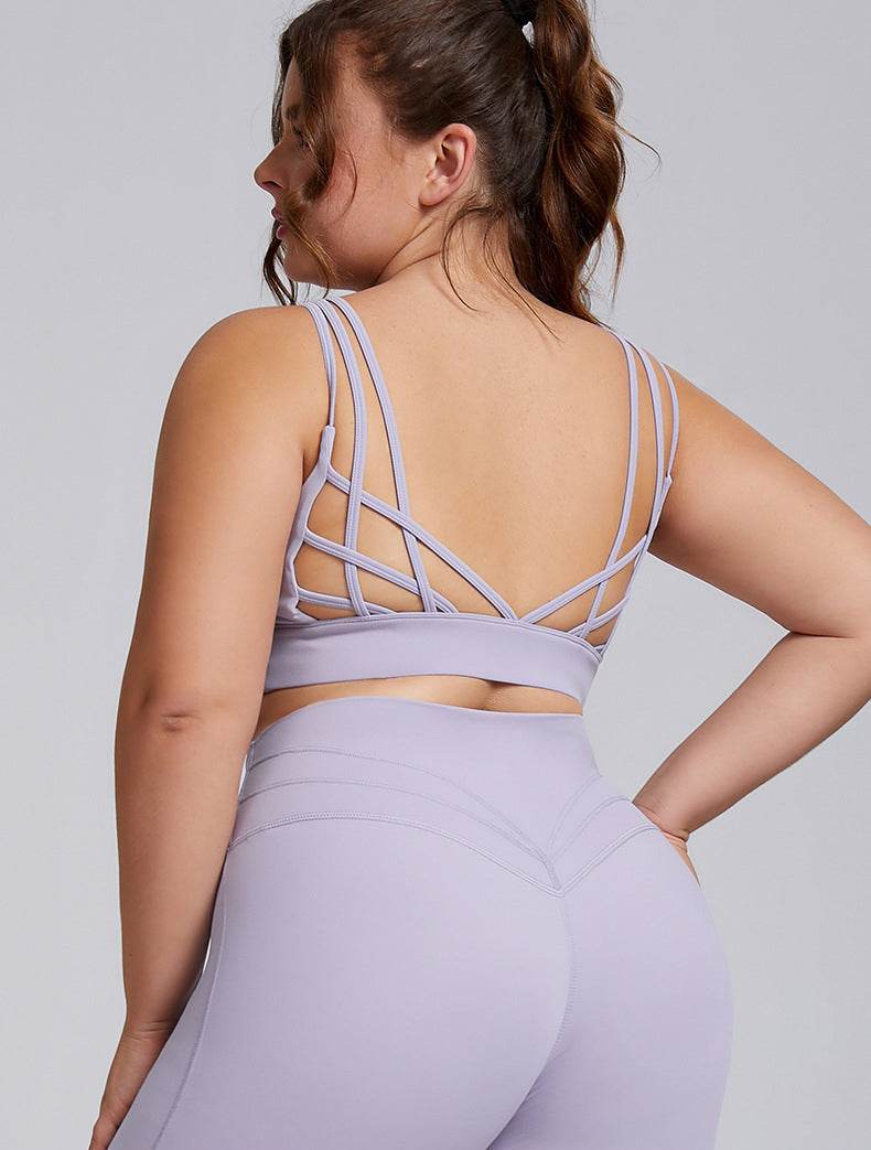 V Neck Cross Back Sports Bra