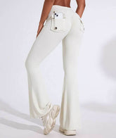High Waist Yoga Flared Pant With Tooling Pocket