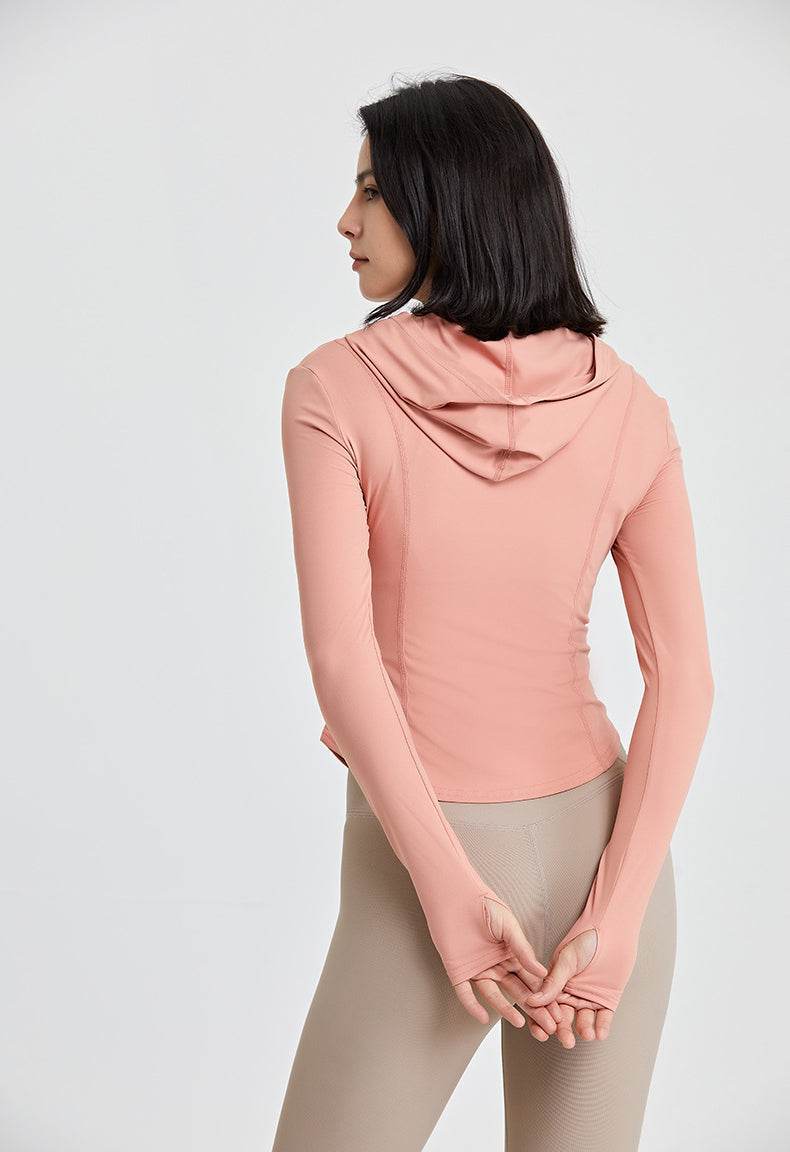 Long Sleeves Sports Hoodie with Thumb Holes