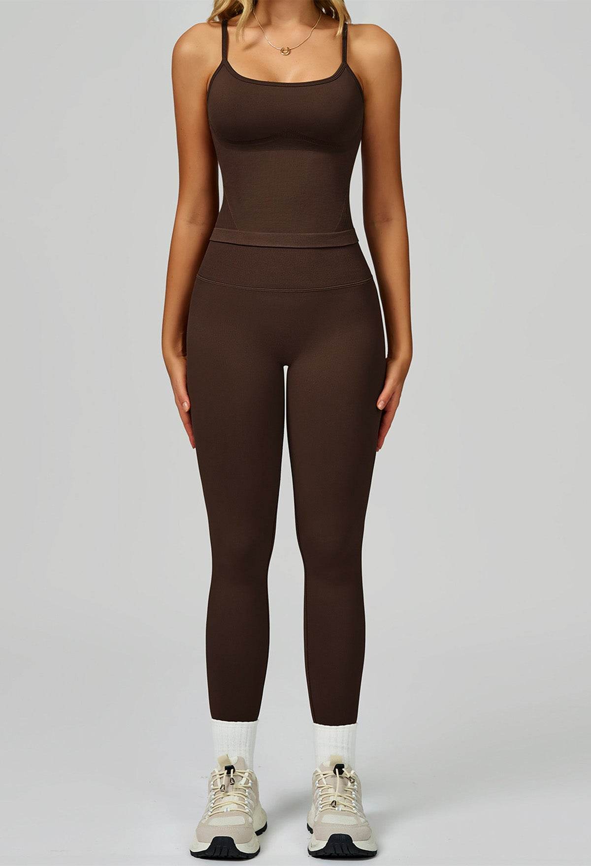 Sport Set with Color Block Tank Top and Legging