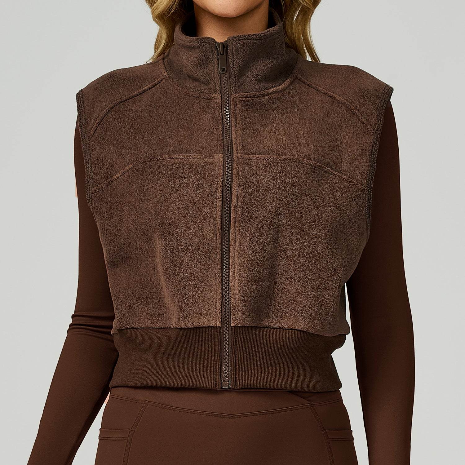 Fleece Coat Vest Outerwear Warm Sleeveless Zip Jackets