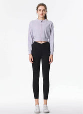 Ribbed Crop Workout Jacket