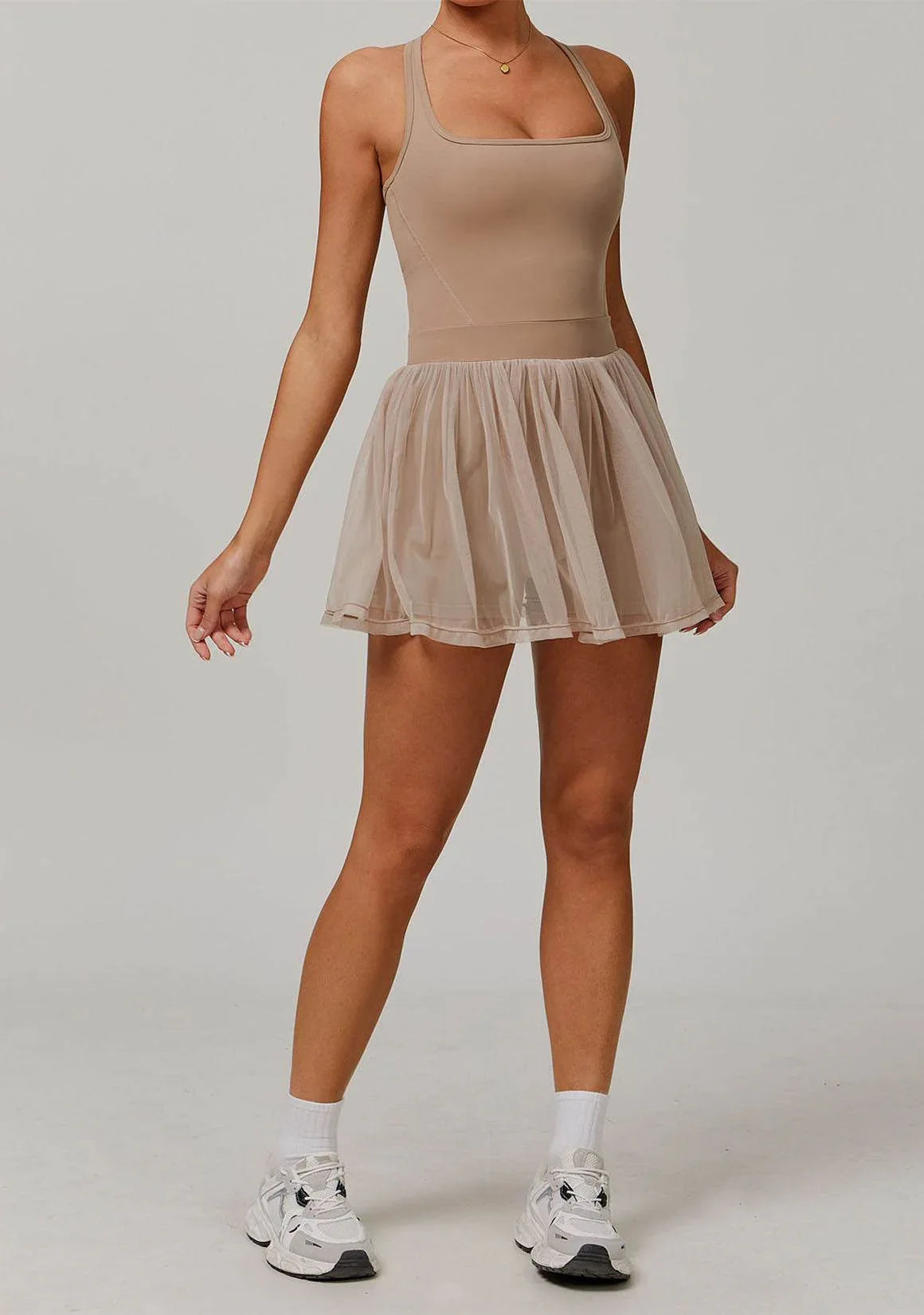 Puffy Tennis Dress with Short and Pocket -