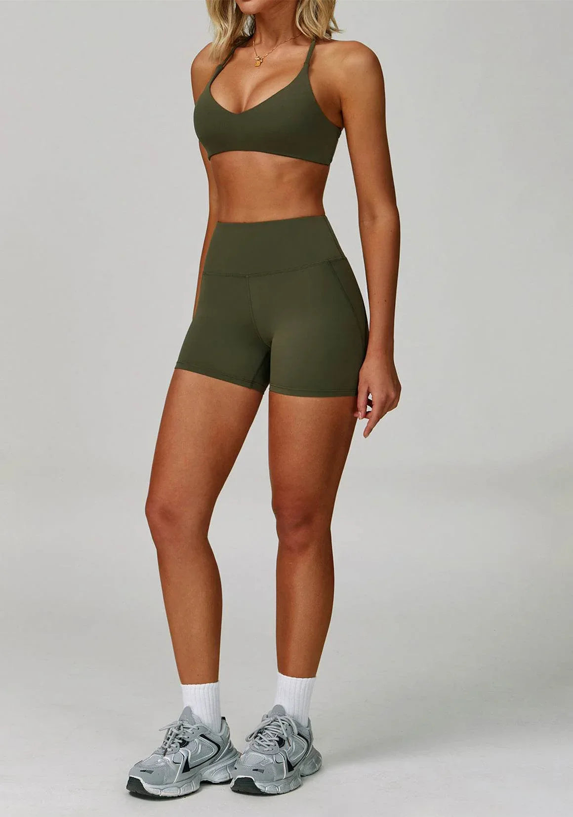 Activewear Set with Cross Back Sports Bra and Short -