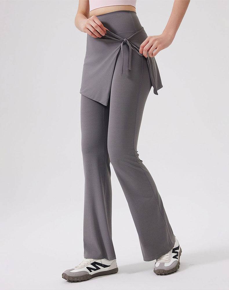 High Waisted Yoga Flare Leggings Wide Leg Pant with Skirt