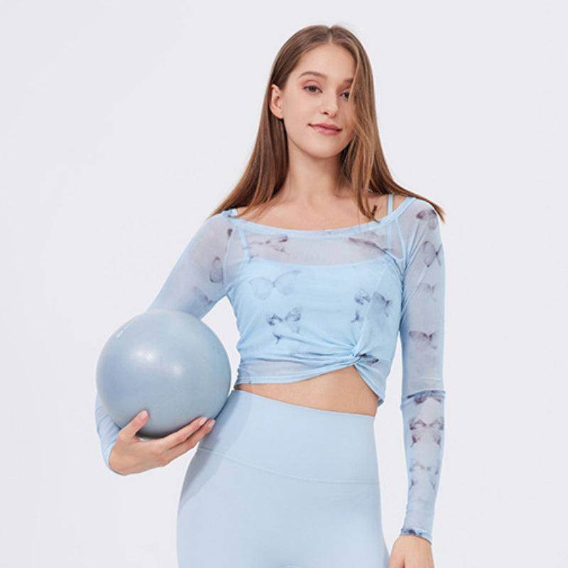 Flower Butterfly Two Pieces Sports T-Shirt