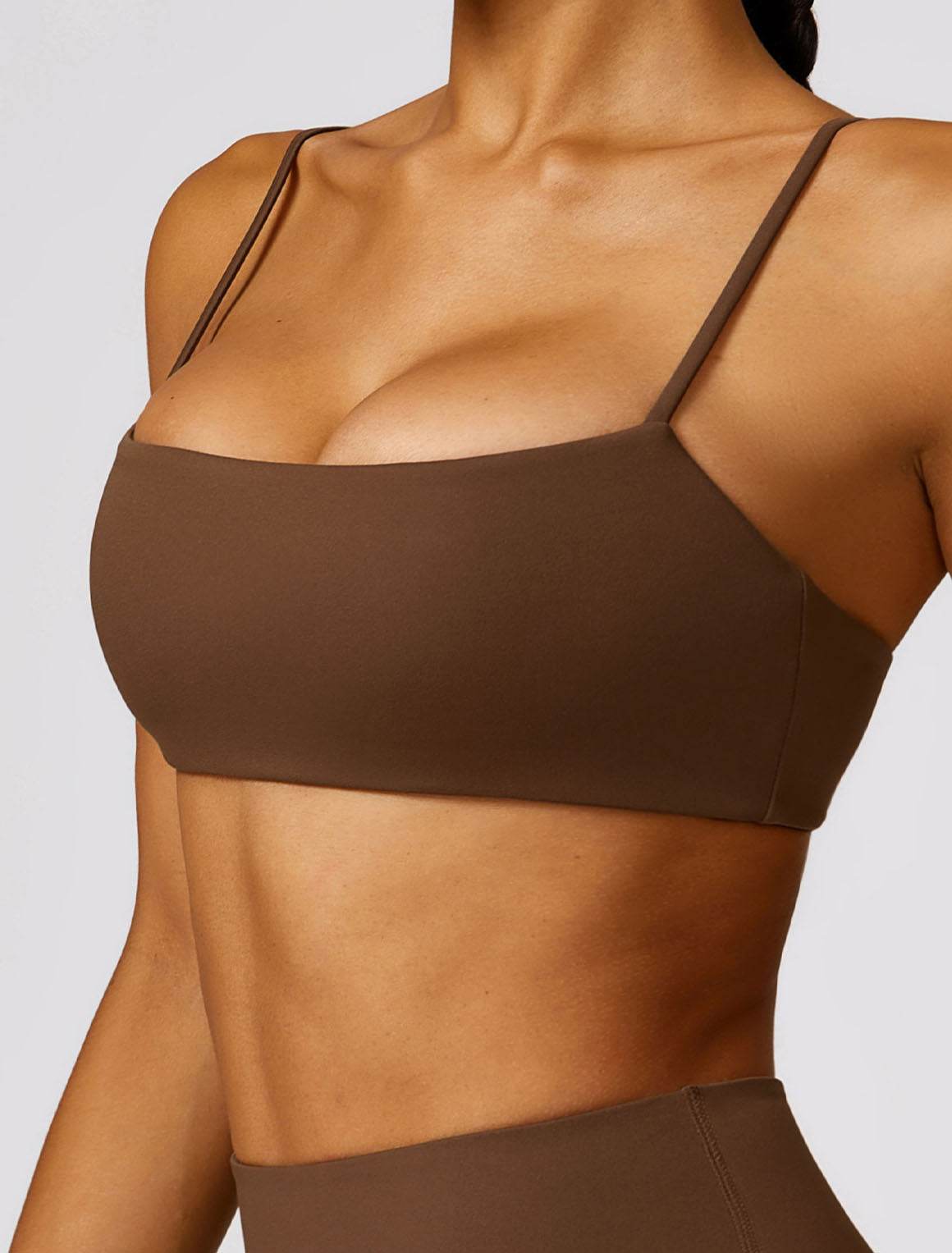 Thin Strap Square Collar Yoga Bra
