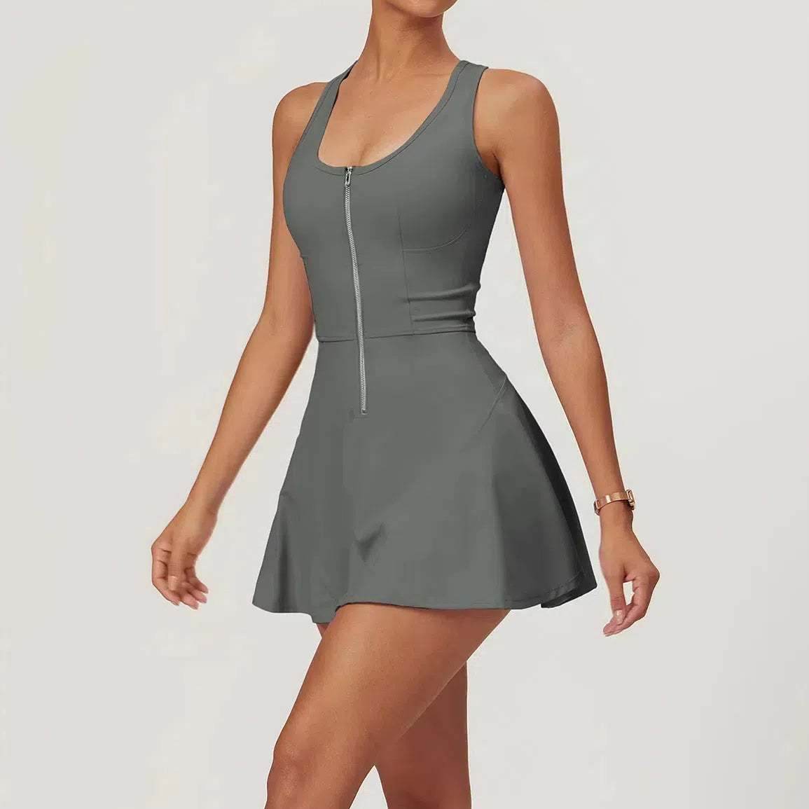 Sleeveless Tennis Dress with Built in Shorts and Padded Bra
