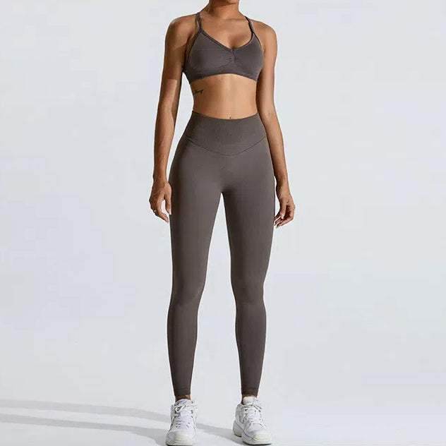 Cross Back Sports Bra with Adjustable Strap
