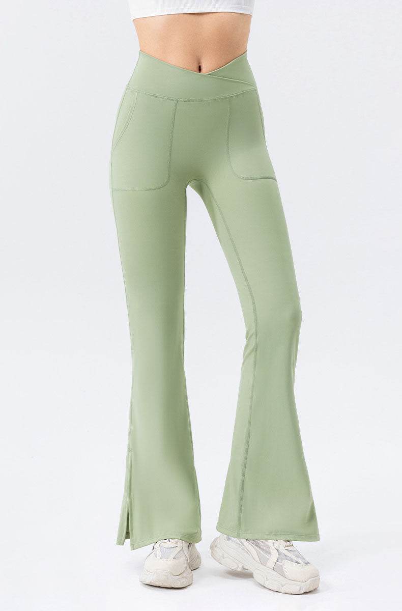 High Waisted Bootcut Flare Yoga Pants with Pockets -