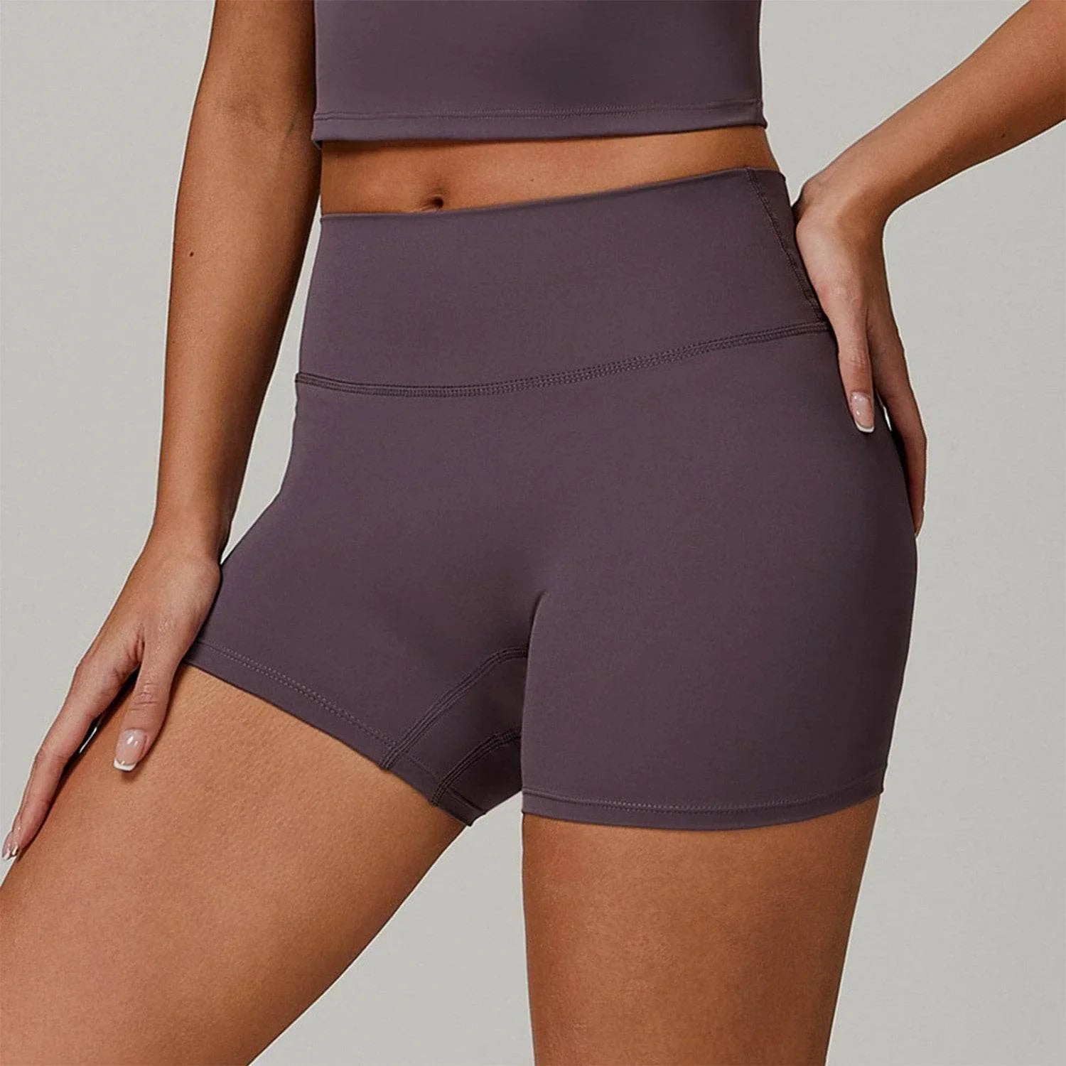 No Front Seam High Waist Biker Shorts -