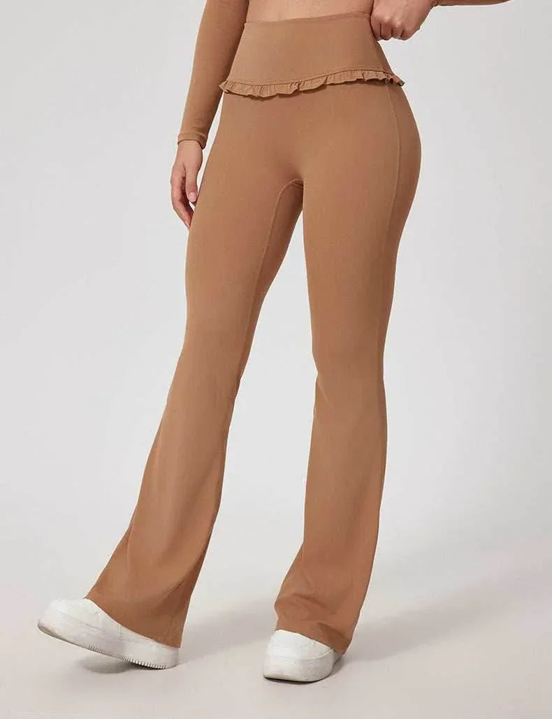 Yoga Flounce Flare Leggings - Desert Brown