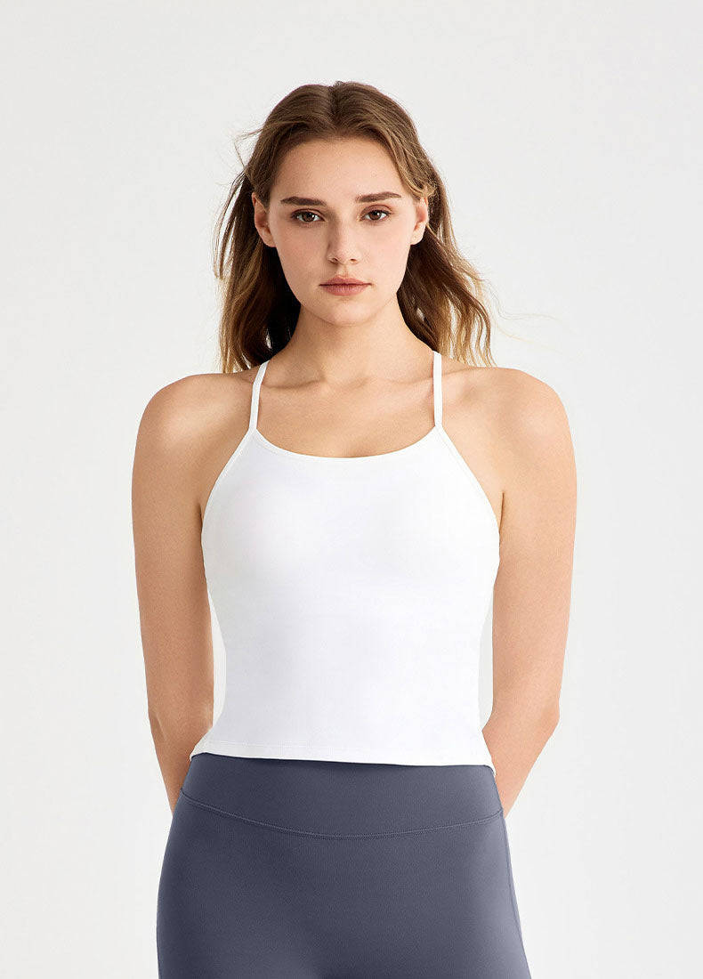 Swallowtail Back Slit Sports Tank Top