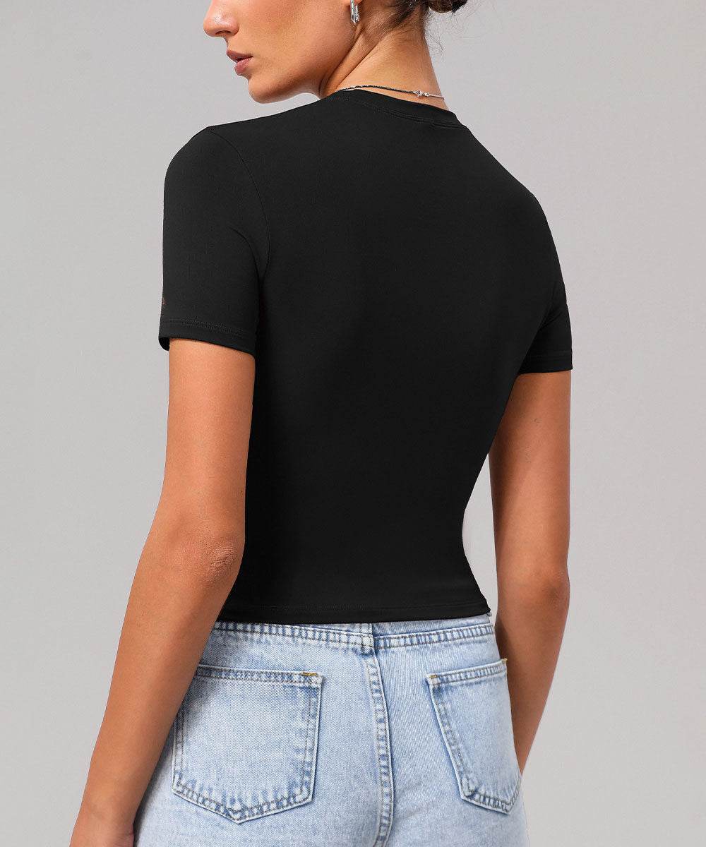 Short Sleeve Slim Fit Tops Crew Neck T-Shirts