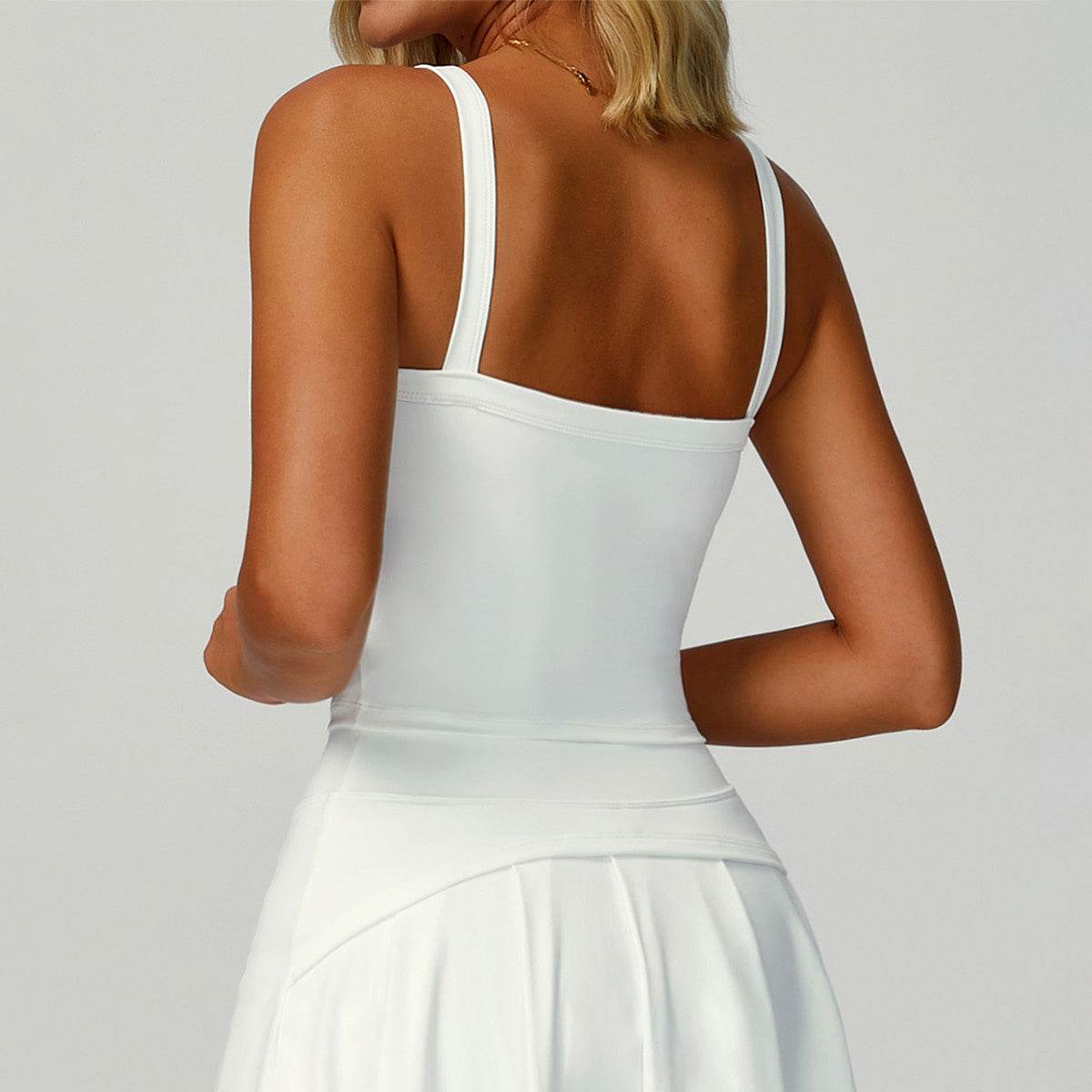 Wide Shoulder Straps Sport Tank Top with Removable Chest Pad