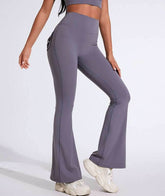High Waist Yoga Flared Pant With Tooling Pocket
