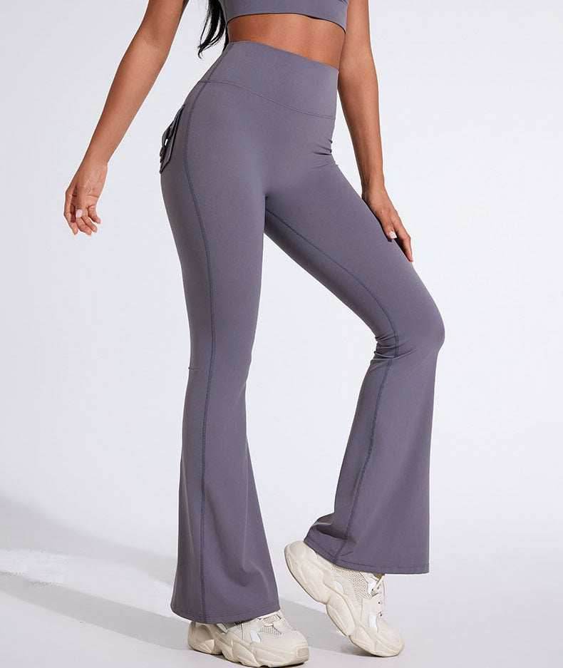 High Waist Yoga Flared Pant With Tooling Pocket