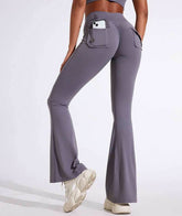 High Waist Yoga Flared Pant With Tooling Pocket