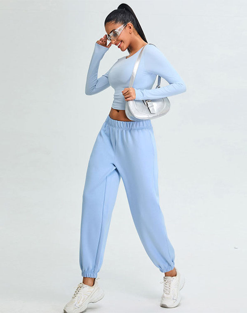 Activewear Set with U-Shaped Back Top and Sweatpant