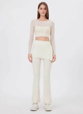 Semi Skirted Gym Flared Pants