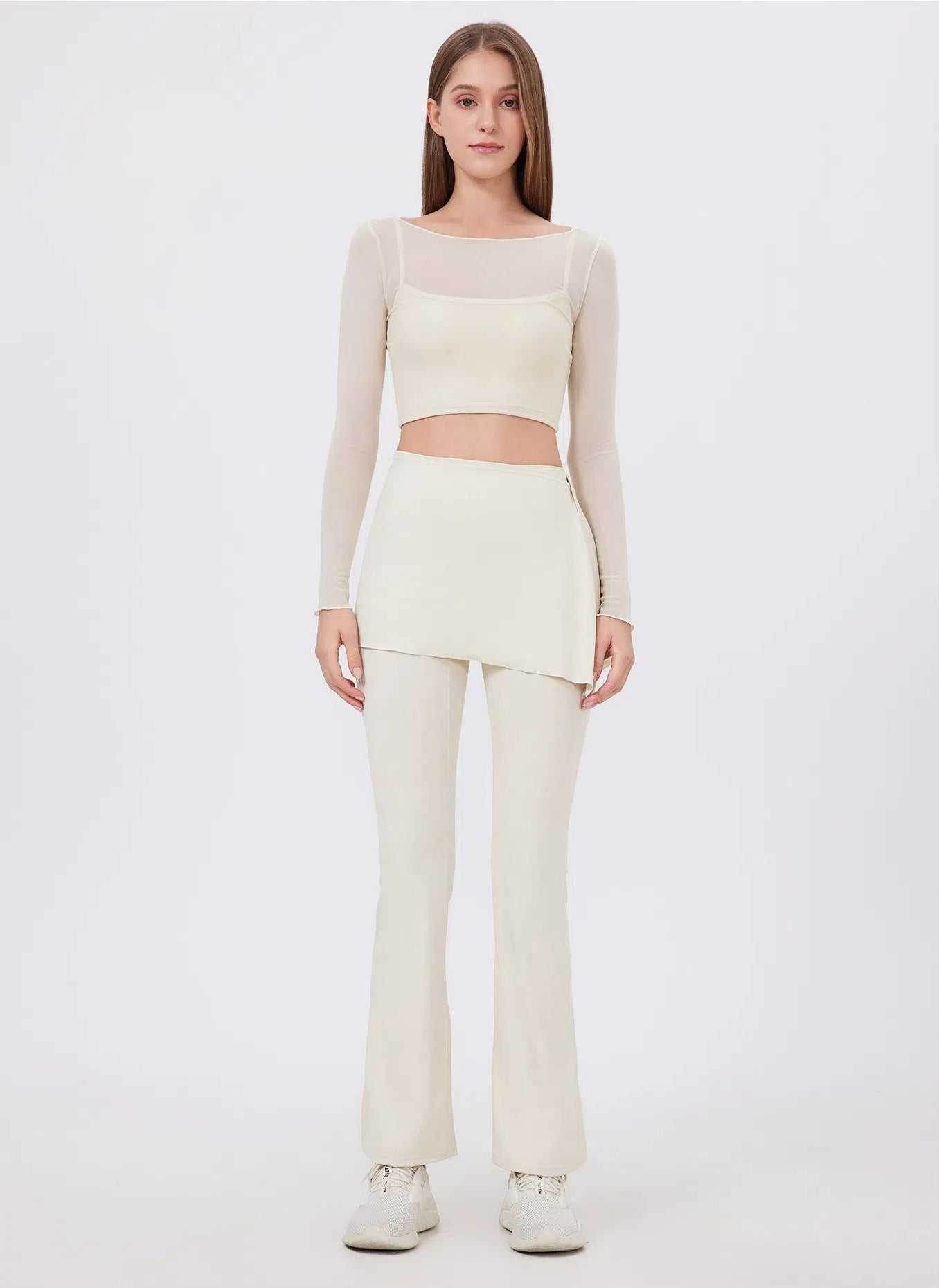 Semi Skirted Gym Flared Pants