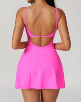 Square Neck Tennis Dress with Short