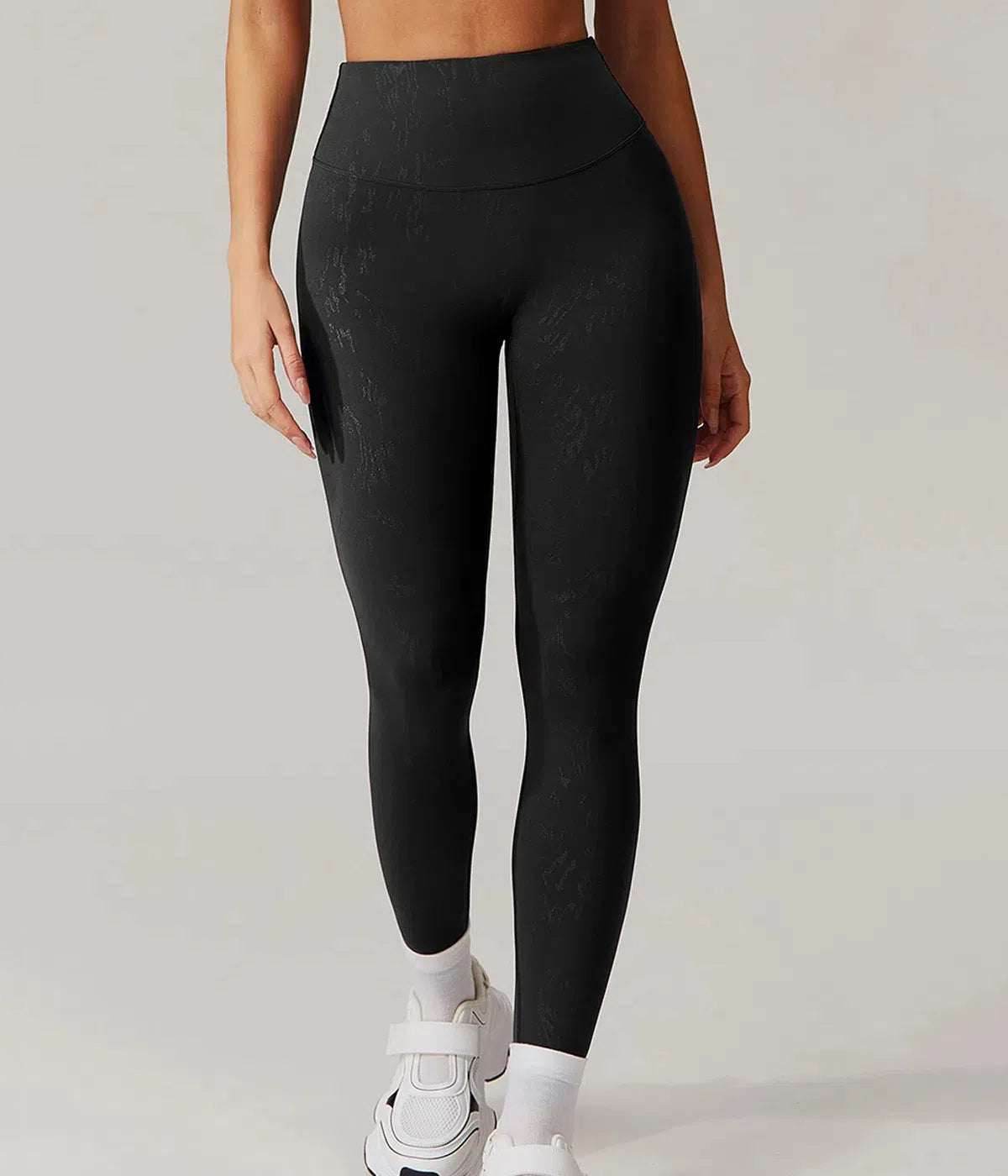 High Waist Yoga Leggings With Gold Blocking Pattern