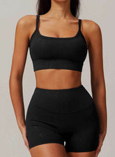 Sports Bra With Gold Blocking Pattern