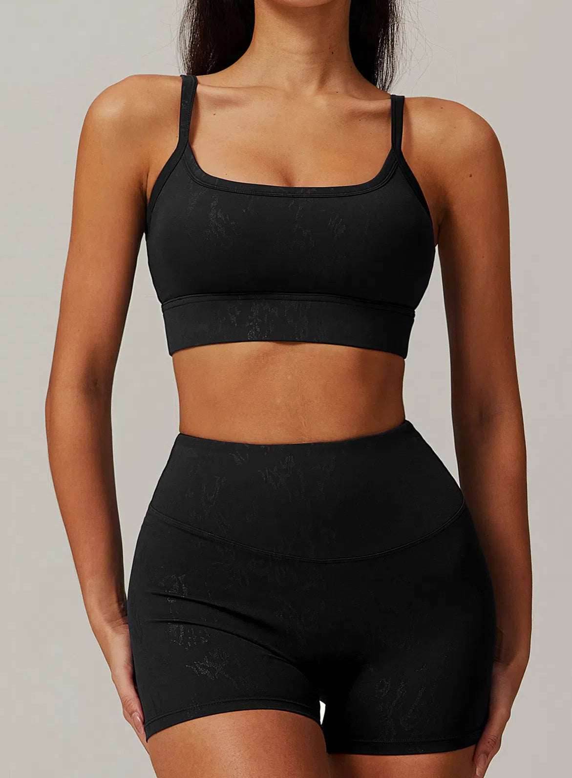 Sports Bra With Gold Blocking Pattern
