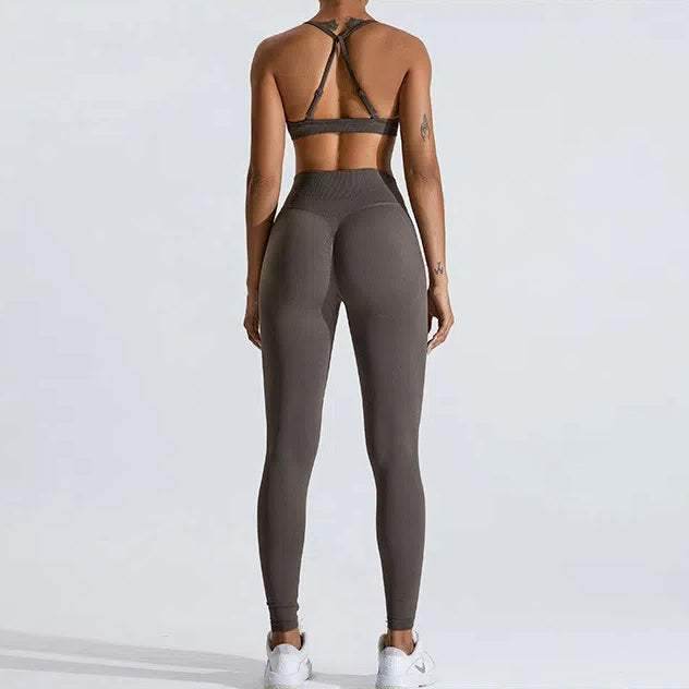 Cross Back Sports Bra with Adjustable Strap