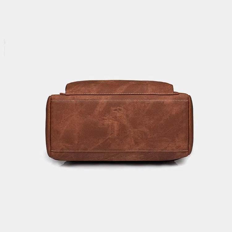 Retro Large Capacity PU Leather Backpack