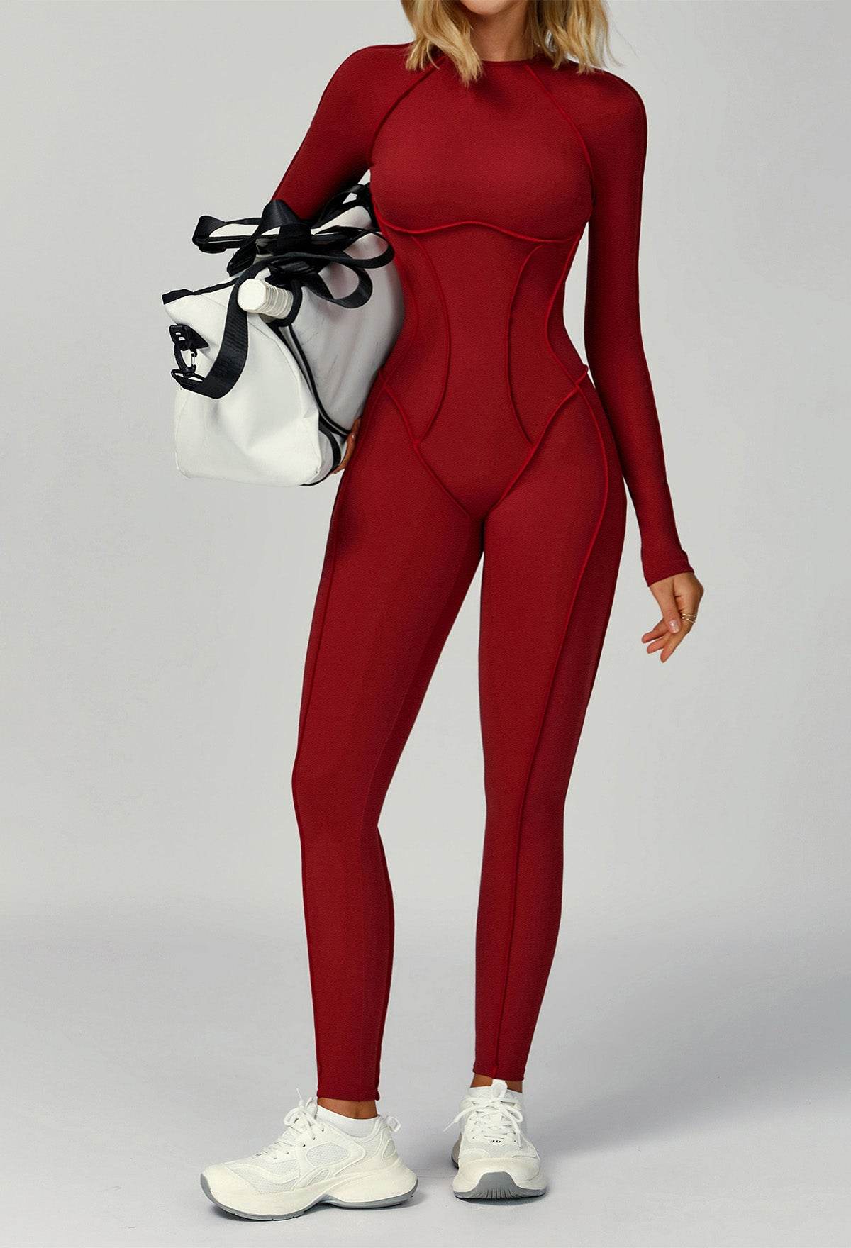Long Sleeve Backless Yoga One Piece Jumpsuits -