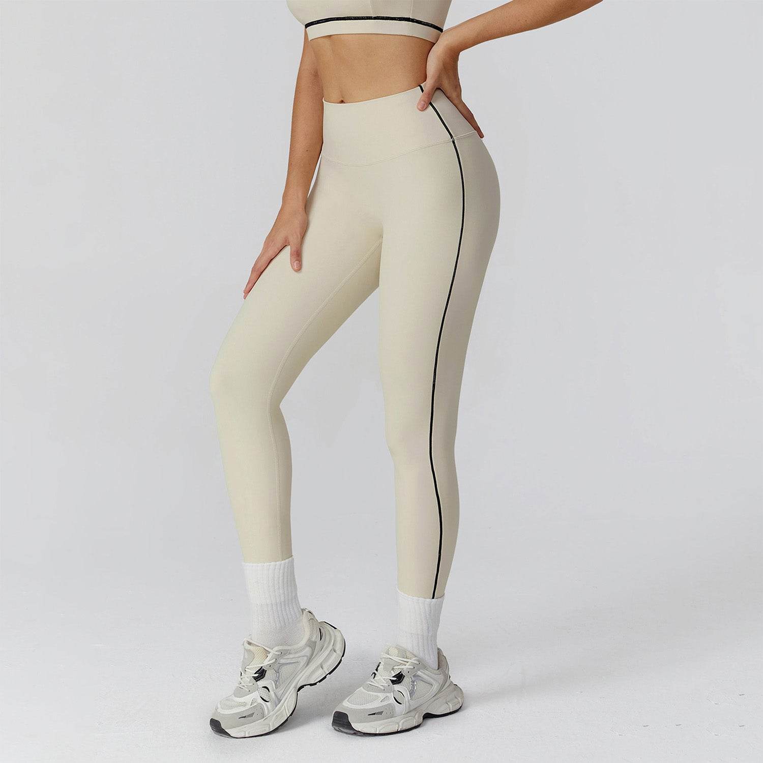 Color Block Athletic Legging High Waist Running Tights