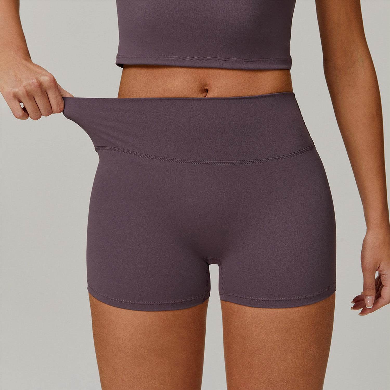 No Front Seam High Waist Biker Shorts -