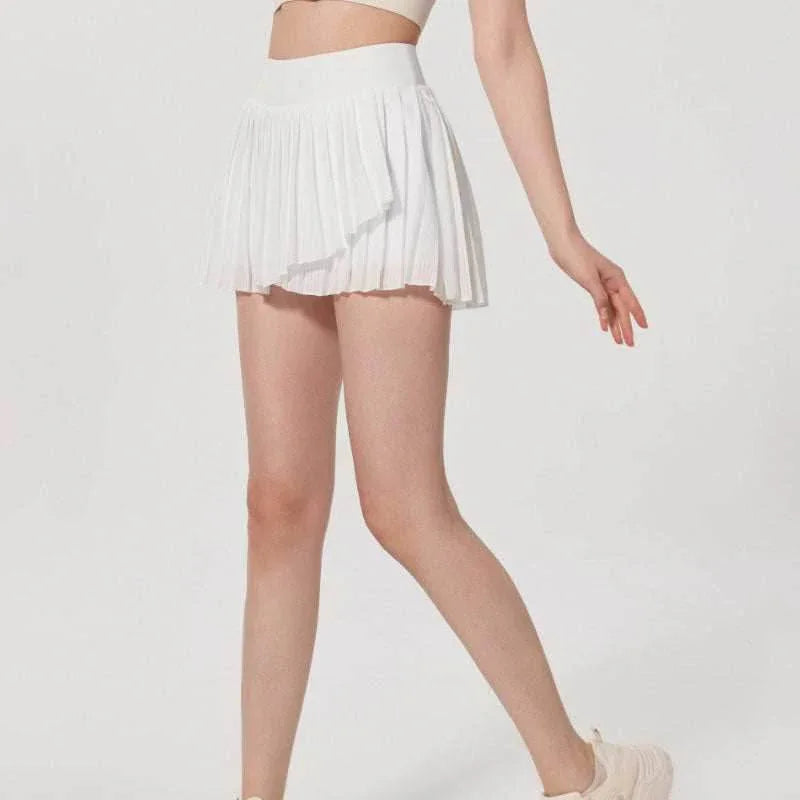 Fashion Solid Color Double Layer Tennis Skirt