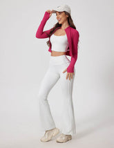 Long Sleeve Crop Sports Jacket with Thumb Hole