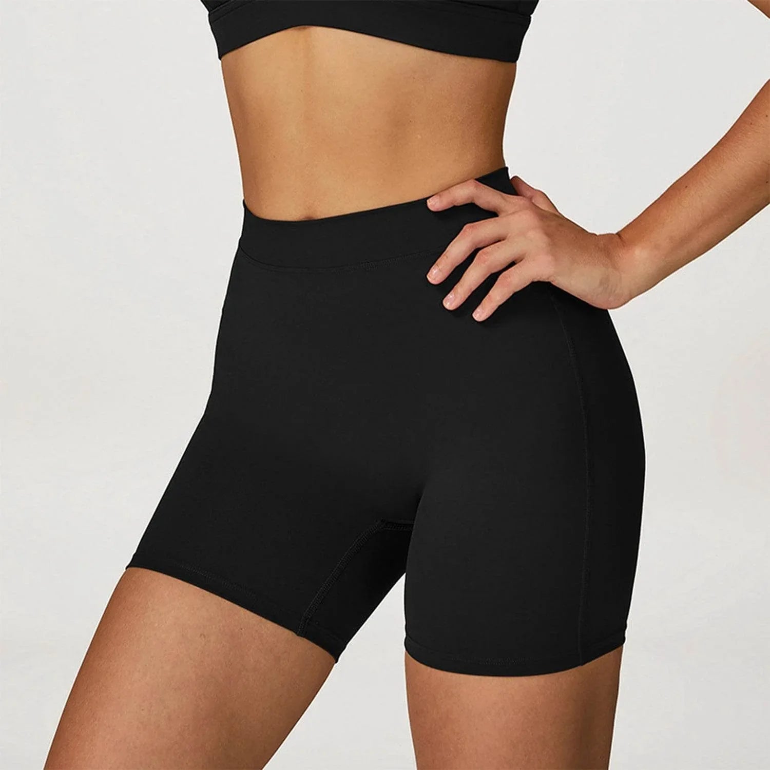 No Front Seam High Waist Yoga Shorts -