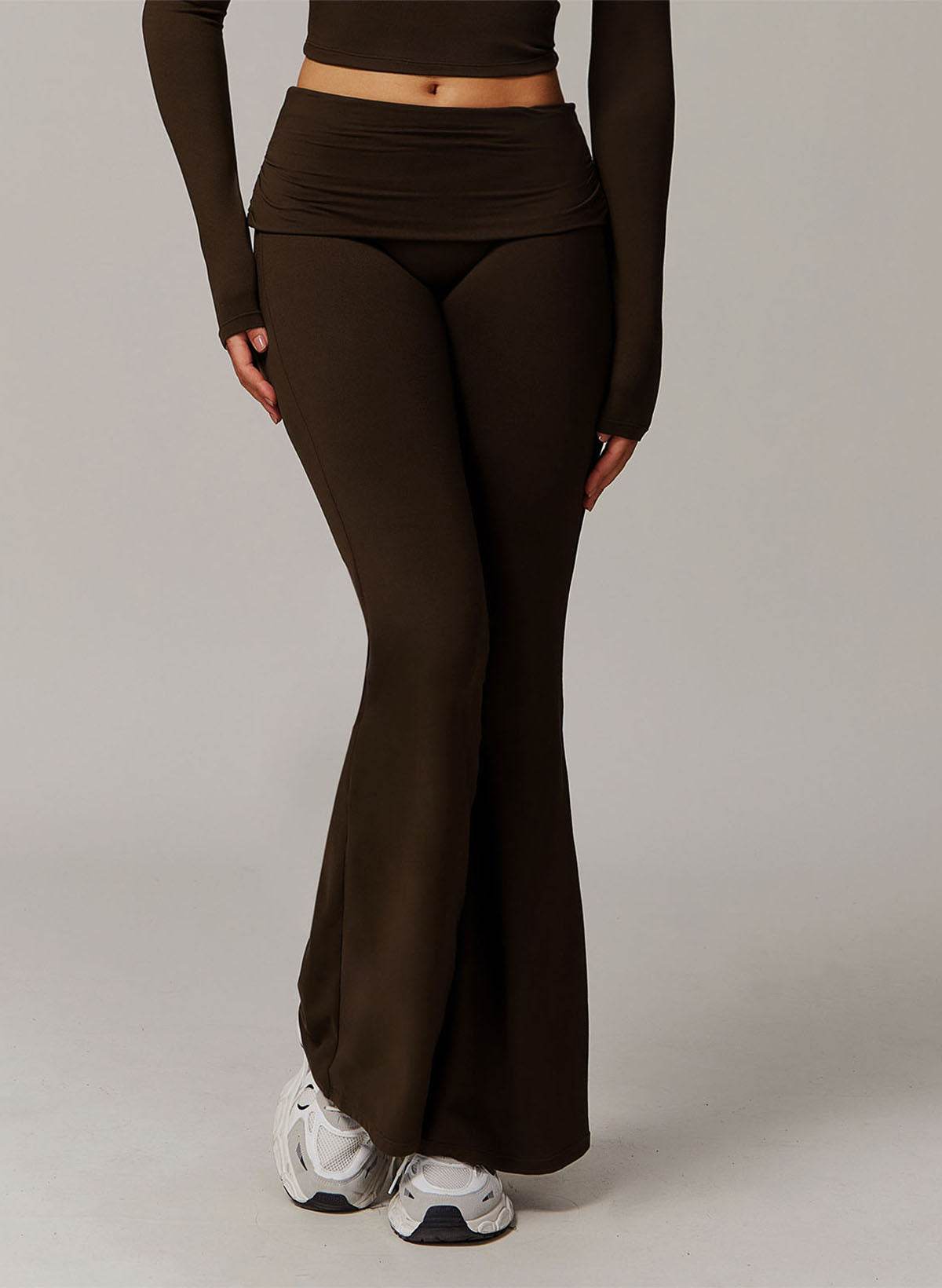 High Waisted Tummy Control Wide Leg Flare Fitness Pants